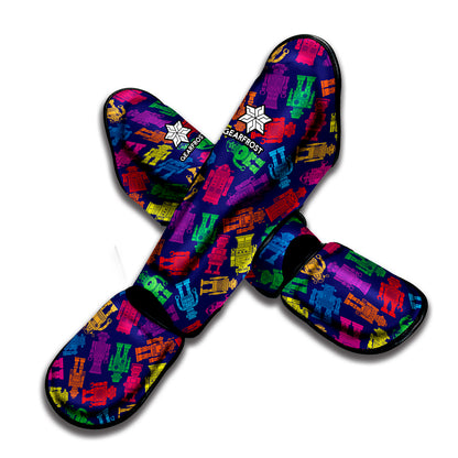 Colorful Robot Pattern Print Muay Thai Shin Guard