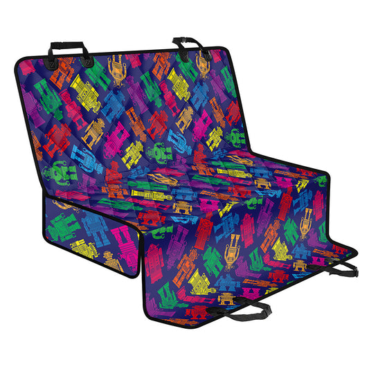 Colorful Robot Pattern Print Pet Car Back Seat Cover