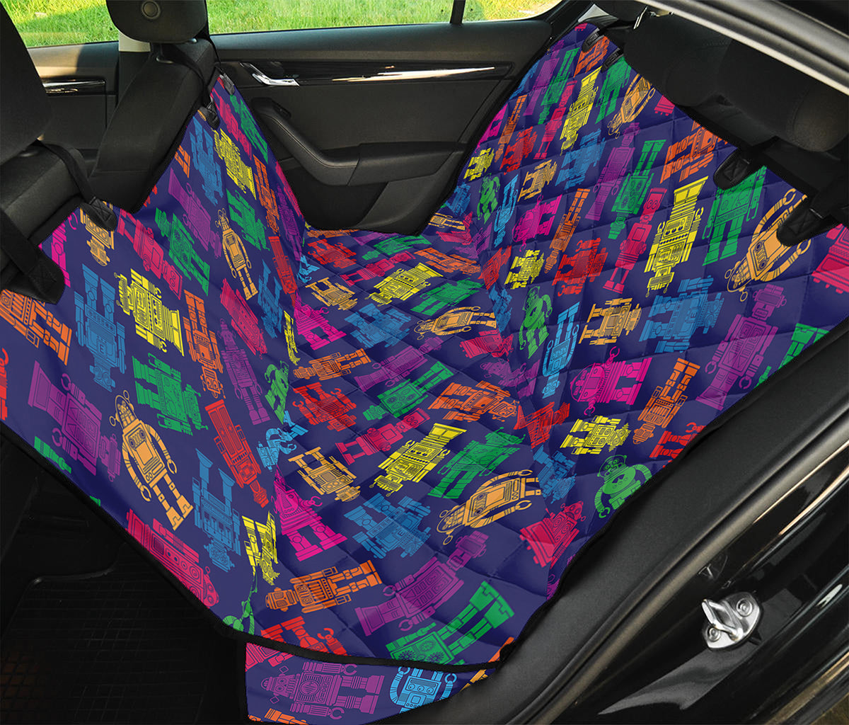 Colorful Robot Pattern Print Pet Car Back Seat Cover