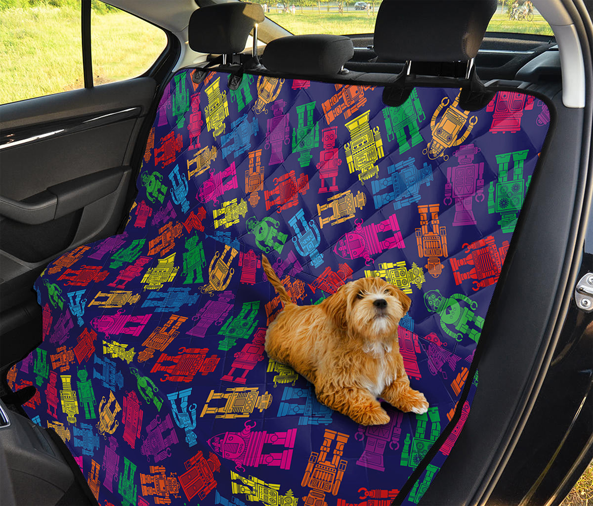 Colorful Robot Pattern Print Pet Car Back Seat Cover