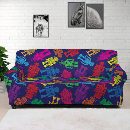 Colorful Robot Pattern Print Sofa Cover