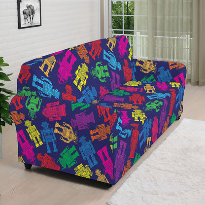 Colorful Robot Pattern Print Sofa Cover