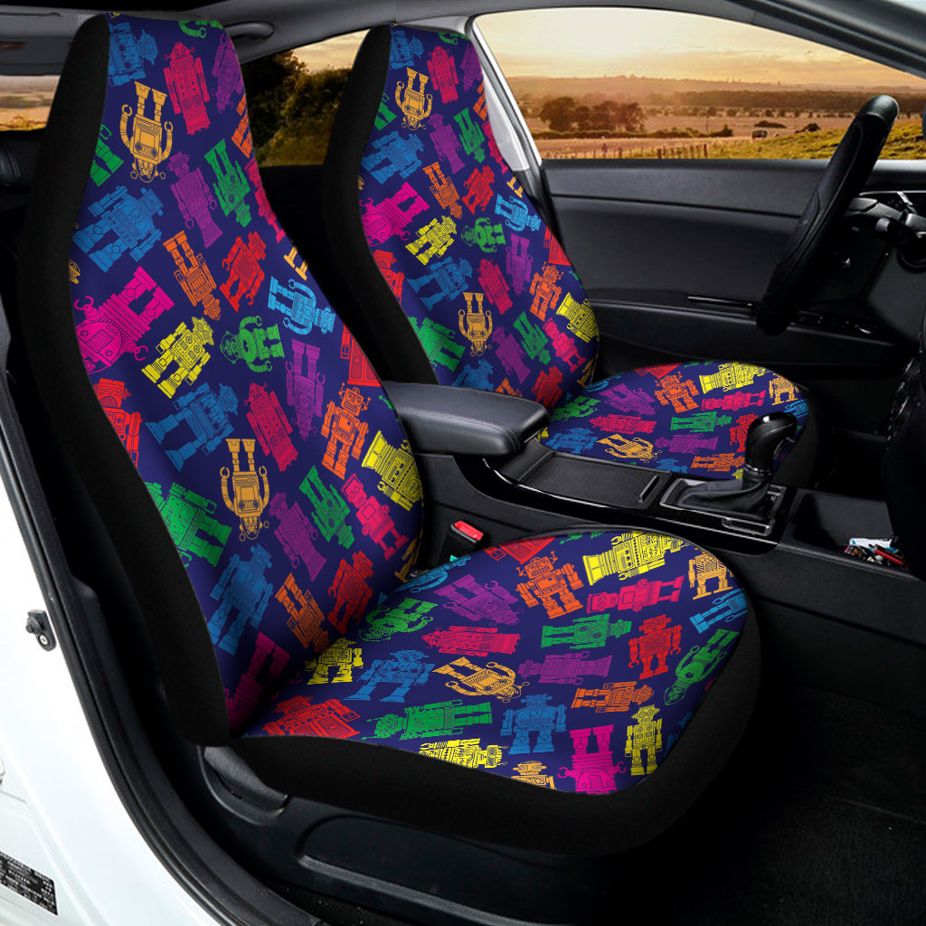 Colorful Robot Pattern Print Universal Fit Car Seat Covers