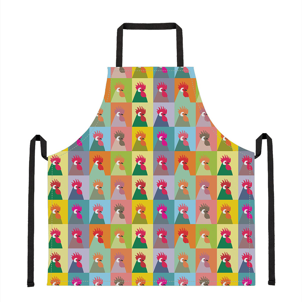 Colorful Rooster Pattern Print Apron