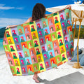 Colorful Rooster Pattern Print Beach Sarong Wrap