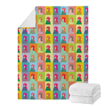 Colorful Rooster Pattern Print Blanket