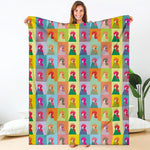 Colorful Rooster Pattern Print Blanket