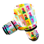 Colorful Rooster Pattern Print Boxing Gloves
