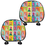 Colorful Rooster Pattern Print Car Headrest Covers