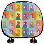 Colorful Rooster Pattern Print Car Headrest Covers