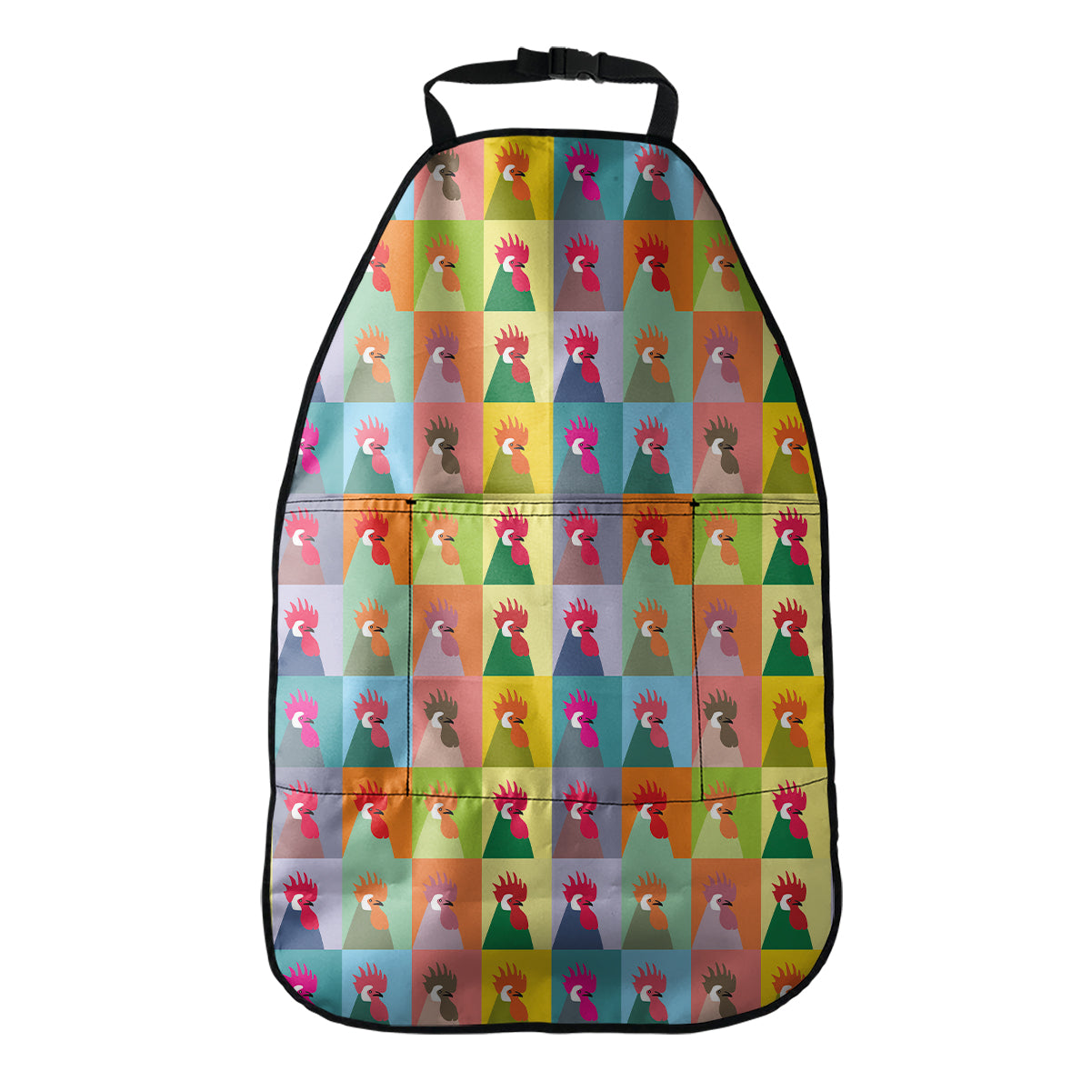 Colorful Rooster Pattern Print Car Seat Organizers