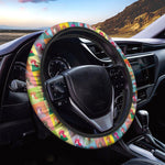 Colorful Rooster Pattern Print Car Steering Wheel Cover