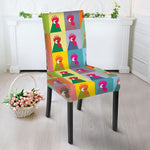 Colorful Rooster Pattern Print Dining Chair Slipcover