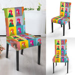 Colorful Rooster Pattern Print Dining Chair Slipcover