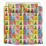 Colorful Rooster Pattern Print Duvet Cover Bedding Set