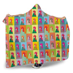 Colorful Rooster Pattern Print Hooded Blanket
