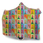 Colorful Rooster Pattern Print Hooded Blanket