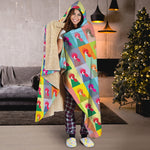 Colorful Rooster Pattern Print Hooded Blanket