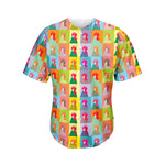 Colorful Rooster Pattern Print Men's Baseball Jersey