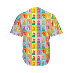 Colorful Rooster Pattern Print Men's Baseball Jersey