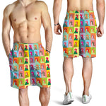 Colorful Rooster Pattern Print Men's Shorts