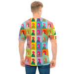 Colorful Rooster Pattern Print Men's T-Shirt