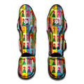 Colorful Rooster Pattern Print Muay Thai Shin Guards