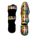 Colorful Rooster Pattern Print Muay Thai Shin Guard