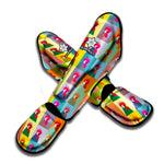 Colorful Rooster Pattern Print Muay Thai Shin Guard