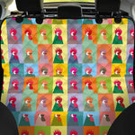 Colorful Rooster Pattern Print Pet Car Back Seat Cover