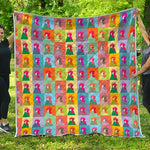 Colorful Rooster Pattern Print Quilt