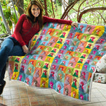 Colorful Rooster Pattern Print Quilt