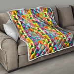 Colorful Rooster Pattern Print Quilt