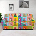 Colorful Rooster Pattern Print Sofa Cover