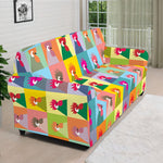 Colorful Rooster Pattern Print Sofa Cover