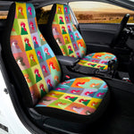 Colorful Rooster Pattern Print Universal Fit Car Seat Covers