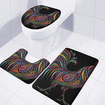 Colorful Rooster Print 3 Piece Bath Mat Set