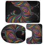 Colorful Rooster Print 3 Piece Bath Mat Set