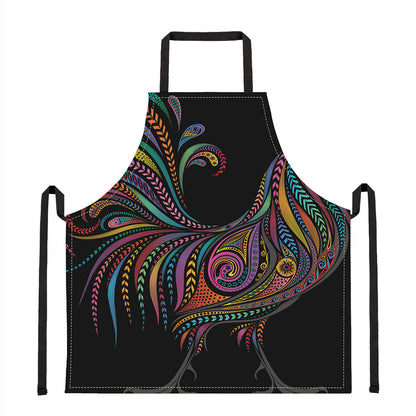 Colorful Rooster Print Apron