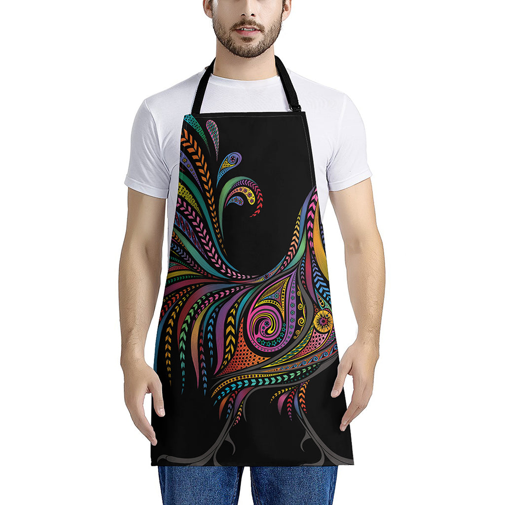 Colorful Rooster Print Apron