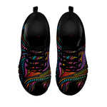 Colorful Rooster Print Black Sneakers