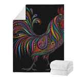Colorful Rooster Print Blanket