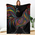 Colorful Rooster Print Blanket