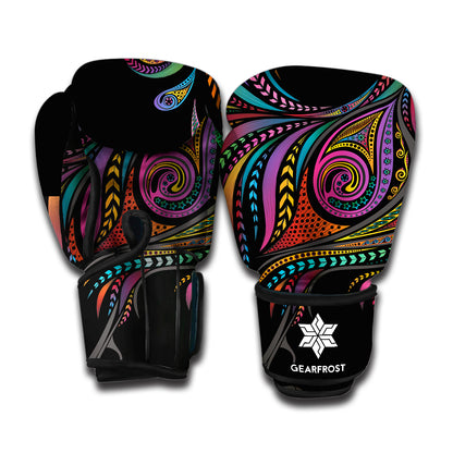 Colorful Rooster Print Boxing Gloves