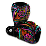 Colorful Rooster Print Boxing Gloves