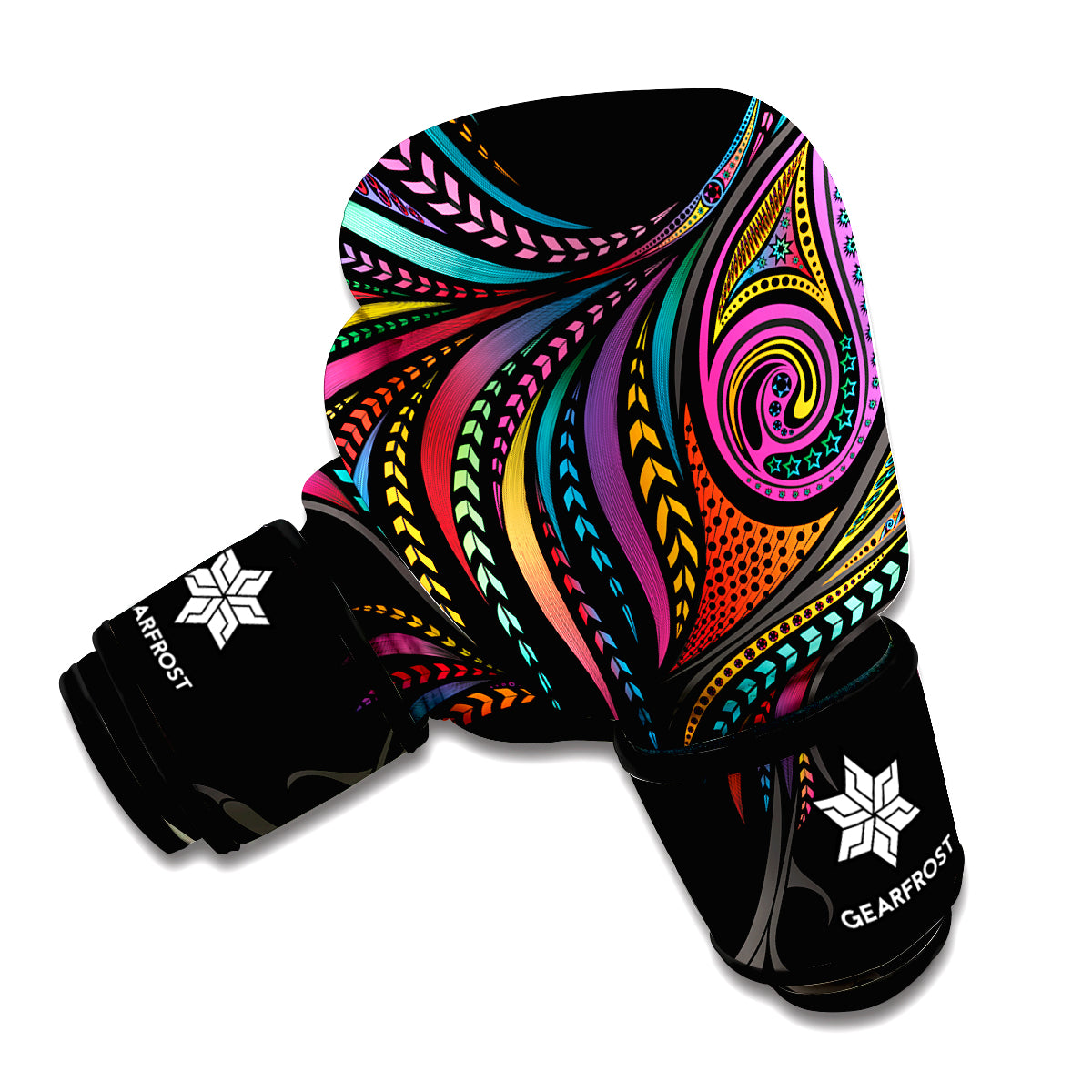 Colorful Rooster Print Boxing Gloves
