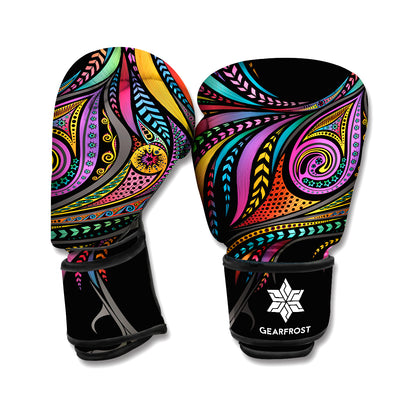 Colorful Rooster Print Boxing Gloves