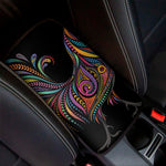 Colorful Rooster Print Car Center Console Cover