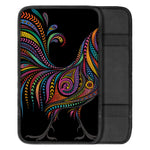 Colorful Rooster Print Car Center Console Cover