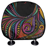 Colorful Rooster Print Car Headrest Covers